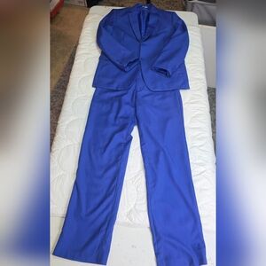 Kids World Boys 2Piece Suit Blue Blazer Pants Size 14 Youth Formal Wedding Party